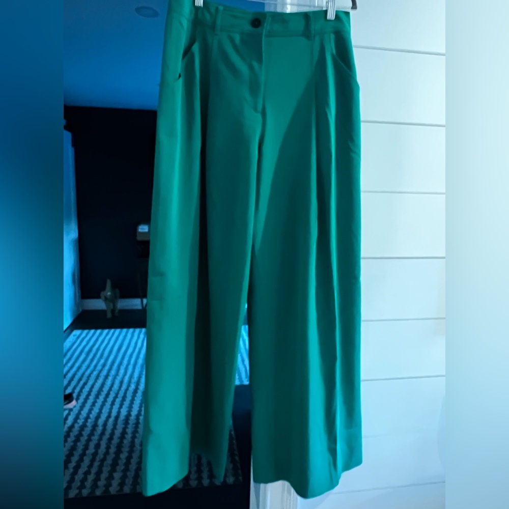 ME+EM Kelly Green Wide Leg Trousers